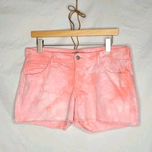 Tie Dye Coral Cutoff Shorts